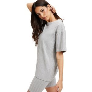 Good American Ribbed Boyfriend Tee shirt size 1/2